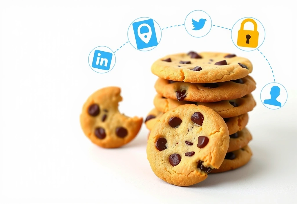 Ilustración de cookies digitales y seguridad web